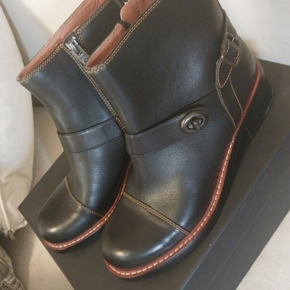 Coach Moto Leather Booties